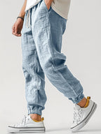 Cotton Blend Voyaging Joggers Slim-fit Ankle-tied Pants Sports Pants