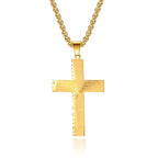 Christian Jesus Cross Necklace Double Thick