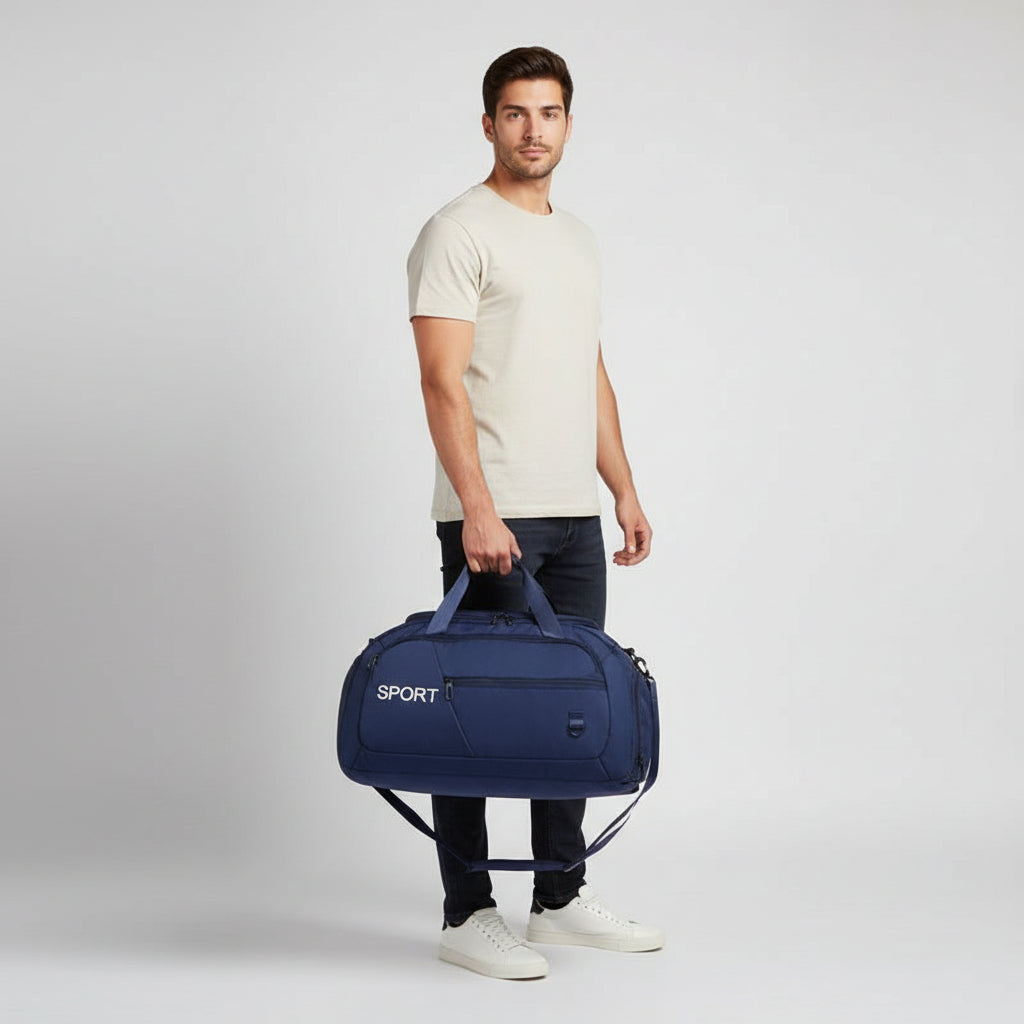 Luggage Bag Oxford Gym Bag with Shoe Compartment - Waterproof Handbag Travel Duffel Bag | ST. VON'S FLAIR