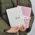 Stripped with Dots Leather Bound Diary Business Code Book Journal