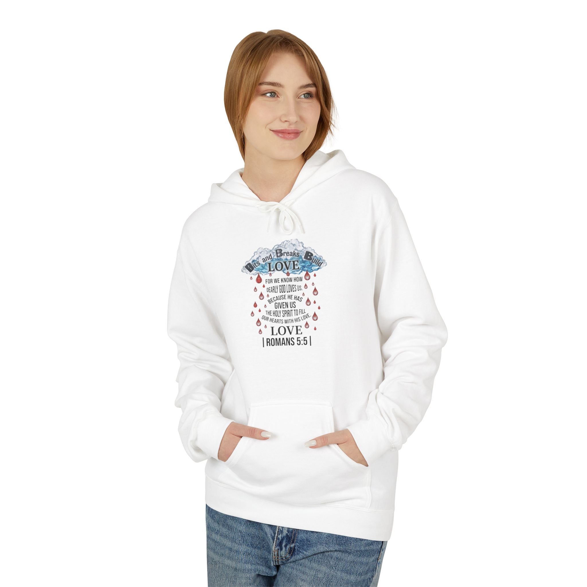 Romans 5:5 Raindrops of Love Hoodie | Christian Scripture Sweatshirt | ST. VON'S FLAIR