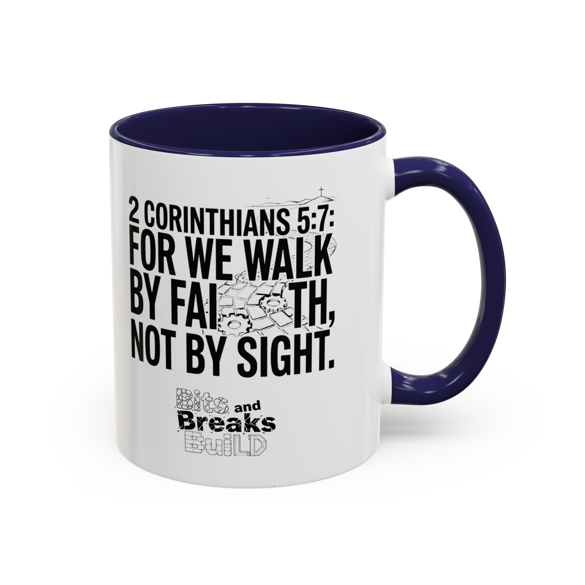 Walk by Faith | 2 Corinthians 5:7 Accent Coffee Mug 11oz | ST. VON'S FLAIR