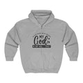 Faith-Inspired Zip Hoodie: 'My God; In Him Will I Trust'