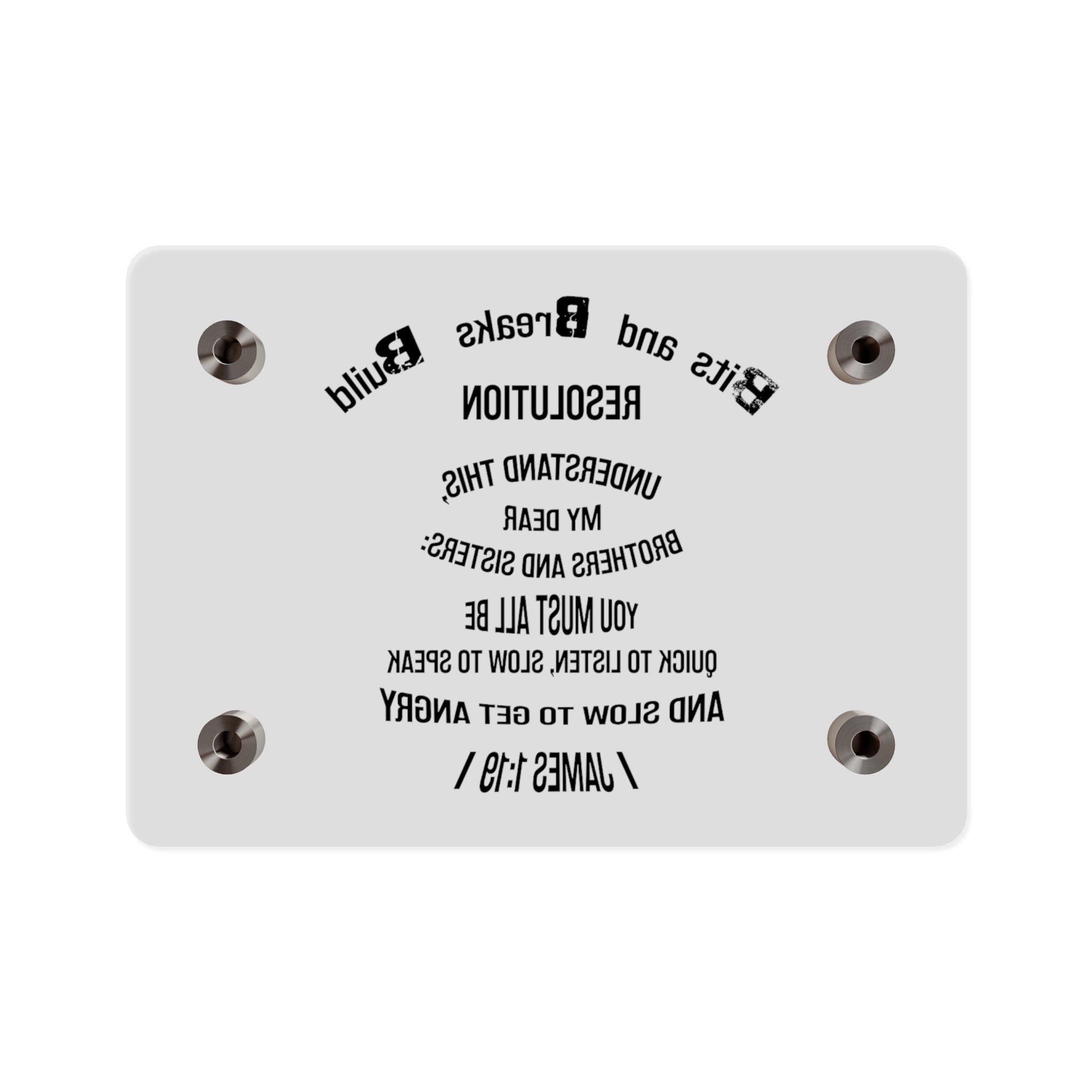 Inspirational Acrylic Wall Art Panels - James 1:19 Resolution, Home Decor, Religious Gifts, Motivational Artwork, Office Decor