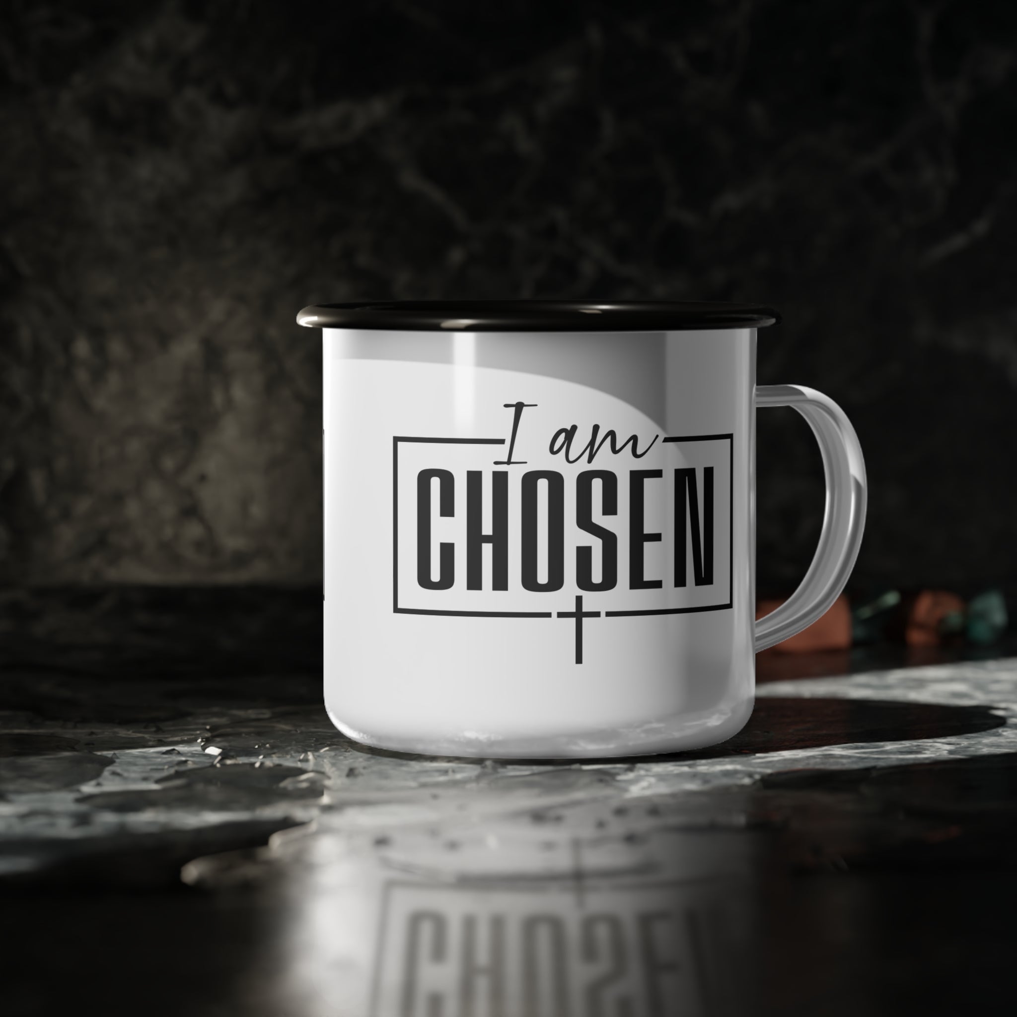 Christian Chosen Enamel Camp Cup Faithful Gifts, Motivational Mug, Outdoor Adventure, Camping Essential, Christian Decor
