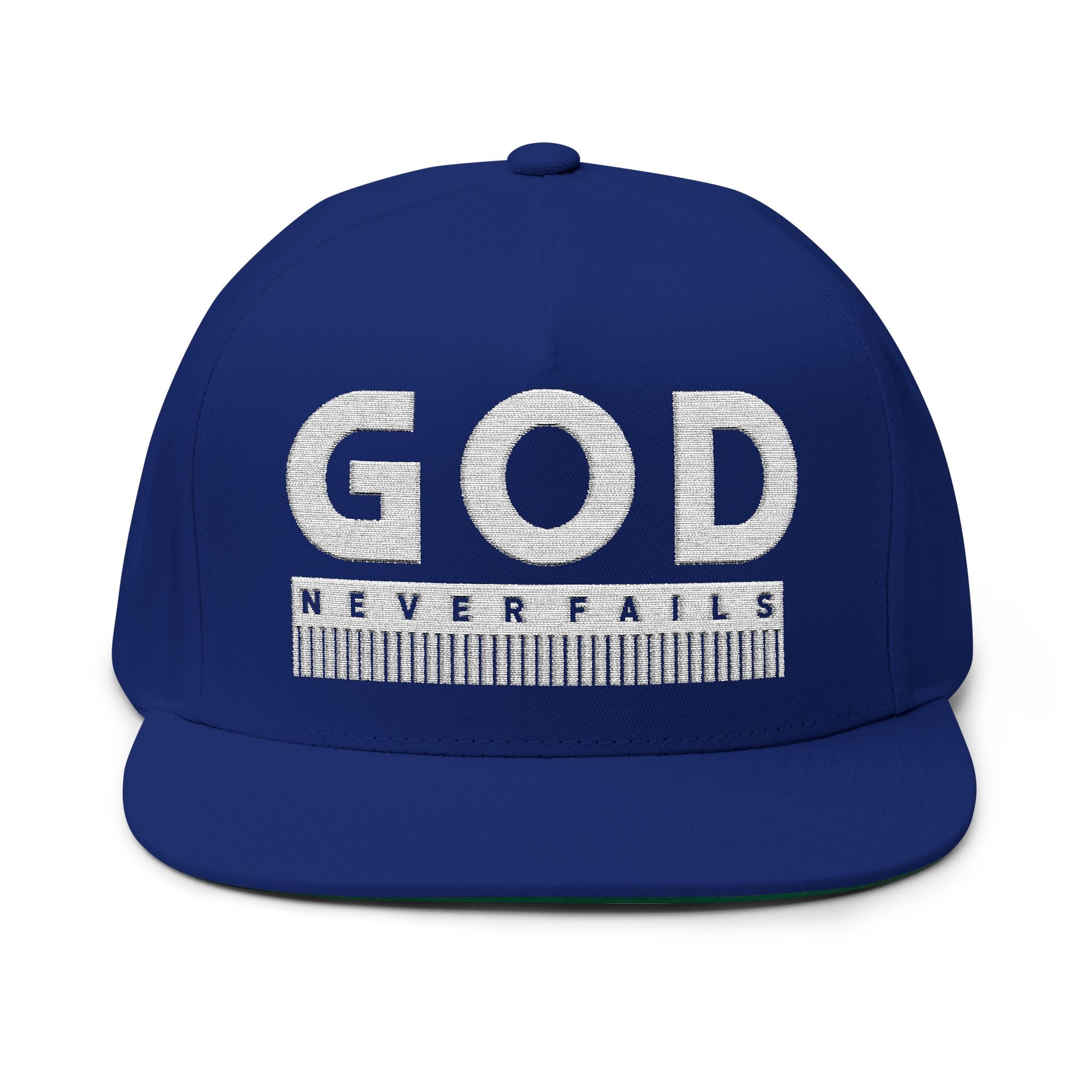 God Never Fails Embroidered Snapback Hat | Joshua 21:45 Faith Flat Bill Cap | ST. VON'S FLAIR