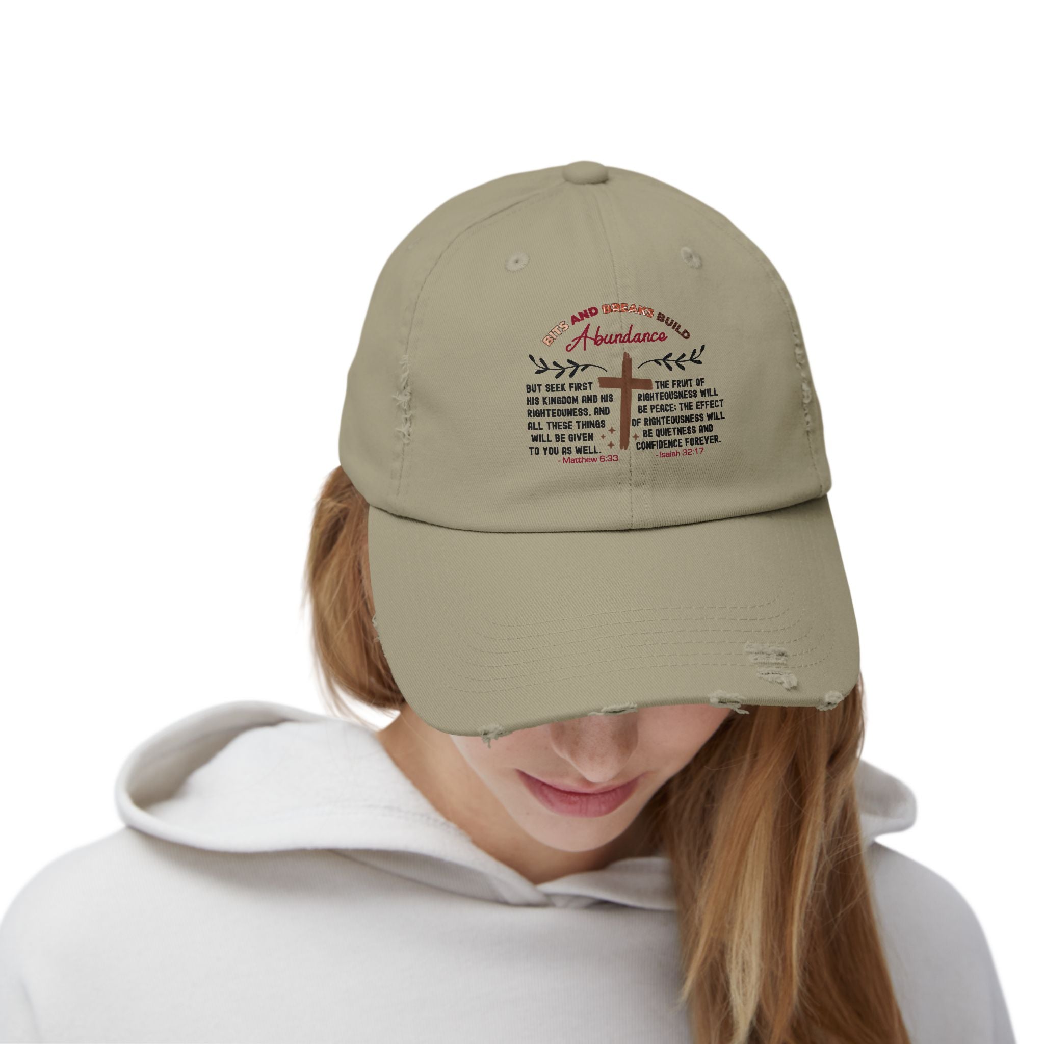 Biblical Hat Matthew 8 Abundance-Inspired Righteous Cap with Inspirational Isiaiah 32