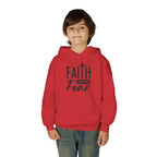 Youth Faith Over Fear Hoodie Kangaroo Pouch Active Wear