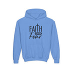 Youth Faith Over Fear Hoodie Kangaroo Pouch Active Wear