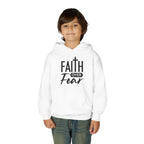 Youth Faith Over Fear Hoodie Kangaroo Pouch Active Wear