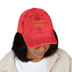 Vintage Embroidery Cap| Golden Mother's Embrace | 100% Cotton