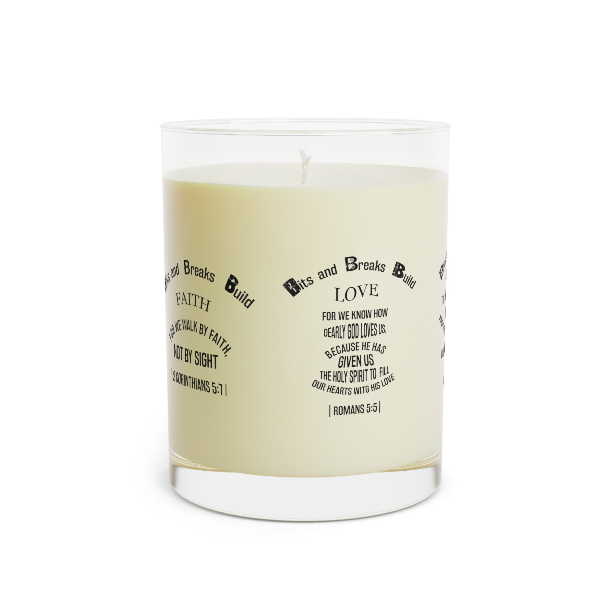Spirtual Quotes with Bits and Breaks Build Abundance & Faith Scented Candle - 11oz Full Glass