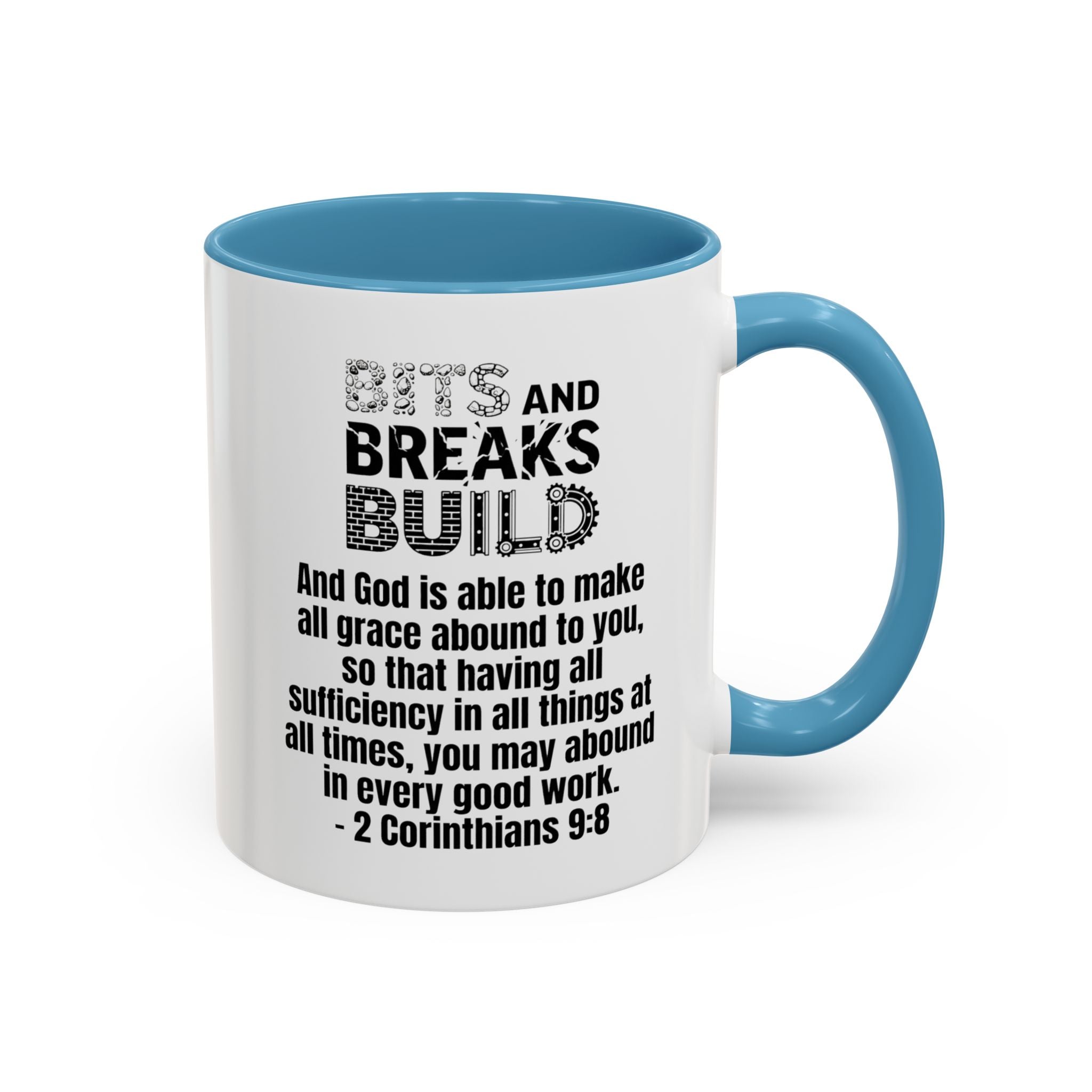 2 Corinthians 9:8 Accent Coffee Mug | Faith Two-Tone Ceramic Mug | ST. VON'S FLAIR