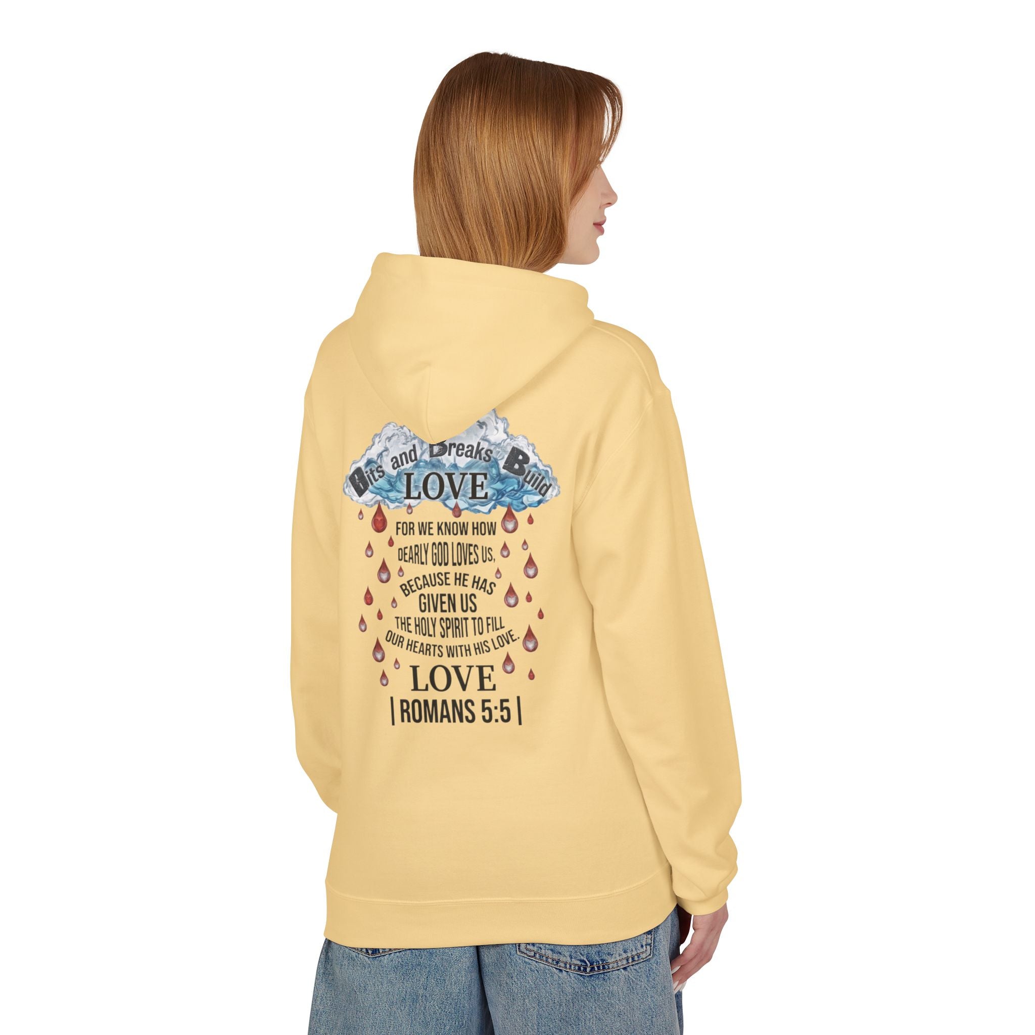 Romans 5:5 Raindrops of Love Hoodie | Christian Scripture Sweatshirt | ST. VON'S FLAIR