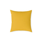 Christian Cross Scripture Yellow Throw Pillow — 2 Corinthians 5:7 & Luke 18:27
