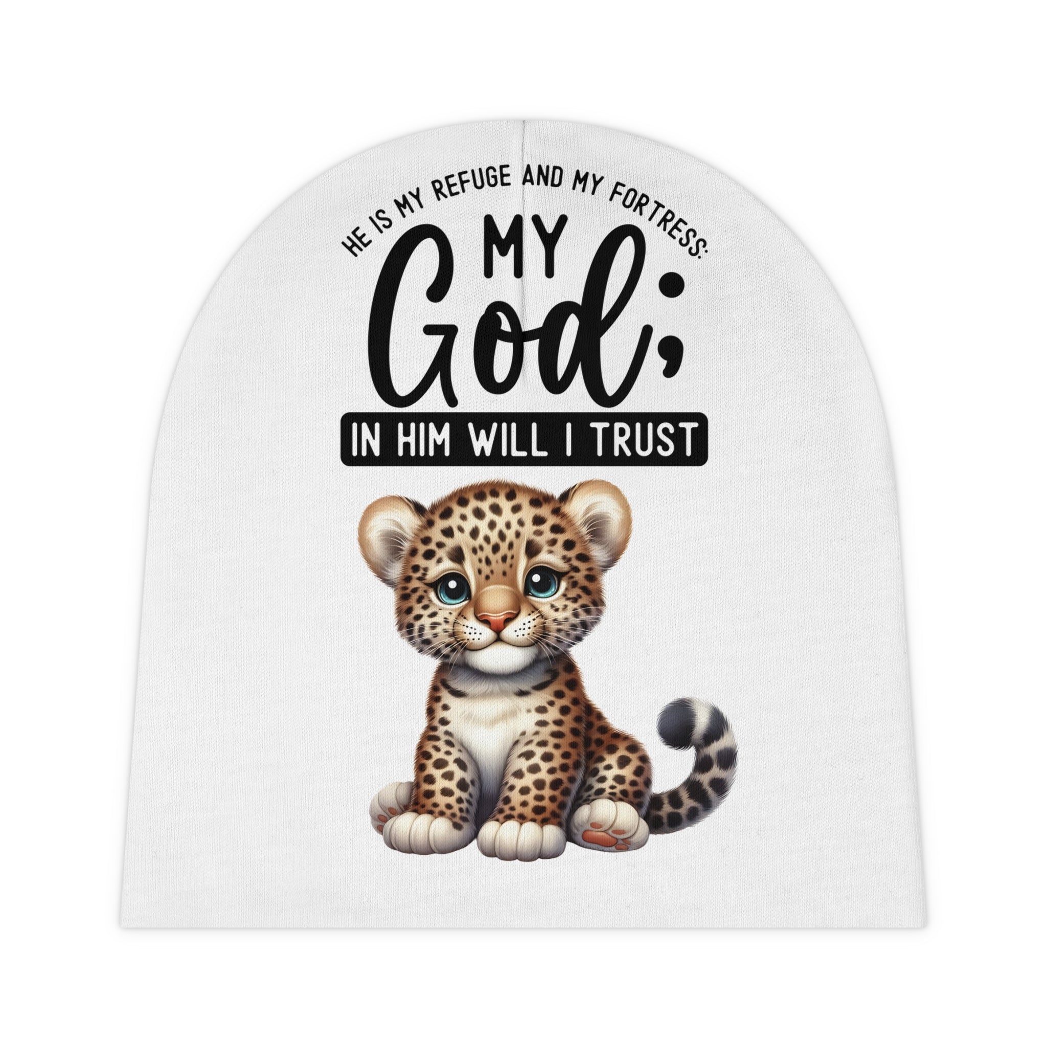 Little Wild Cat Baby Beanie Winter Ski Hat Knitted Unisex Cuffed Covering for Infants