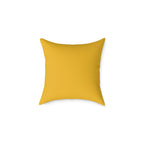 Christian Cross Scripture Yellow Throw Pillow — 2 Corinthians 5:7 & Luke 18:27