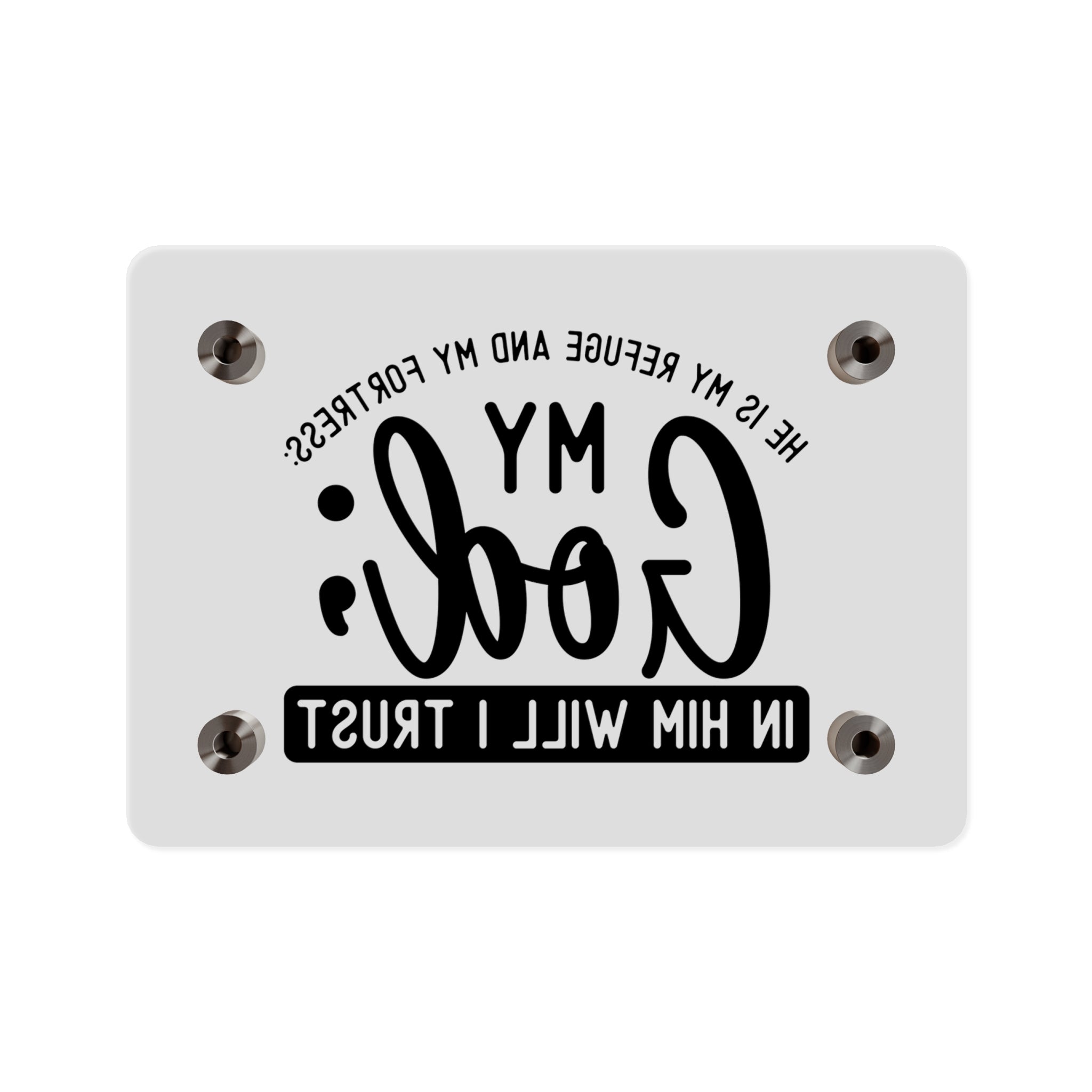 Inspirational Acrylic Wall Art Panels -God Is My Refuge, Home Decor, Religious Gifts, Motivational Artwork, Office Decor Church