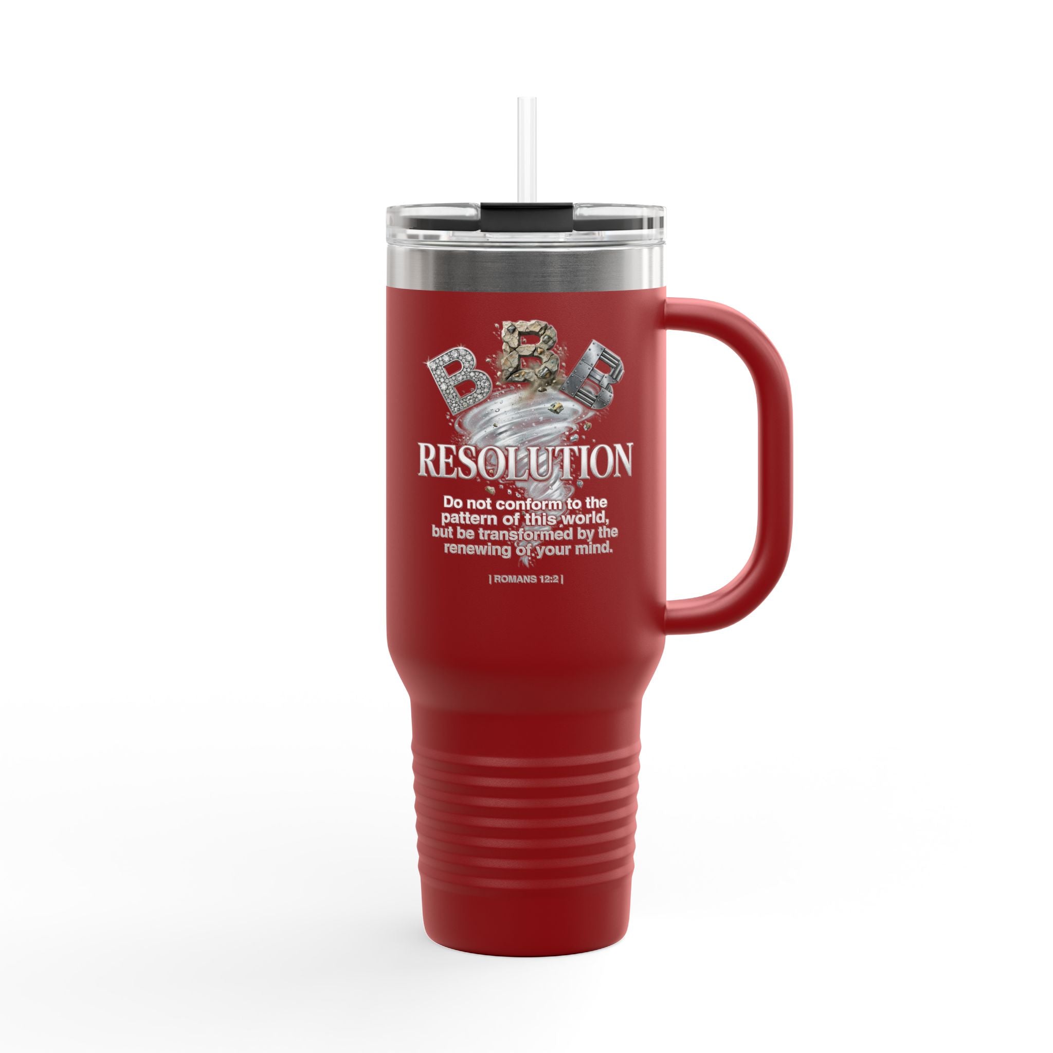 Romans 12:2 Christian Insulated Travel Mug | 40oz Faith Tumbler | ST. VON'S FLAIR