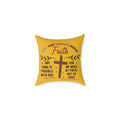 Christian Faith Scripture Yellow Throw Pillow | 2 Corinthians 5:7 & Luke 18:27 | 16" x 16" | ST. VON'S FLAIR