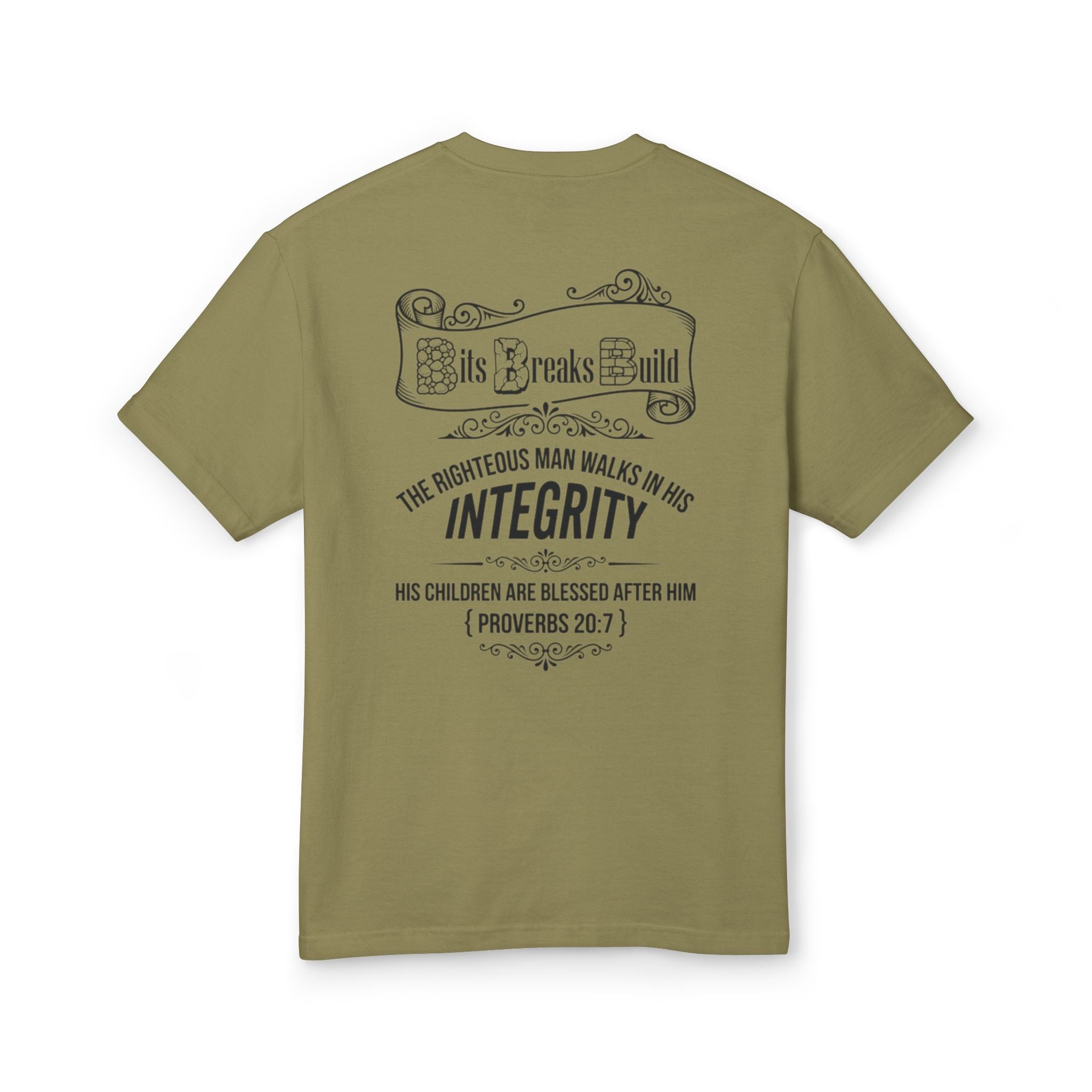 Proverbs 20:7 Bits & Breaks Build Integrity Tee | Faith-Based Scripture Shirt | ST. VON'S FLAIR