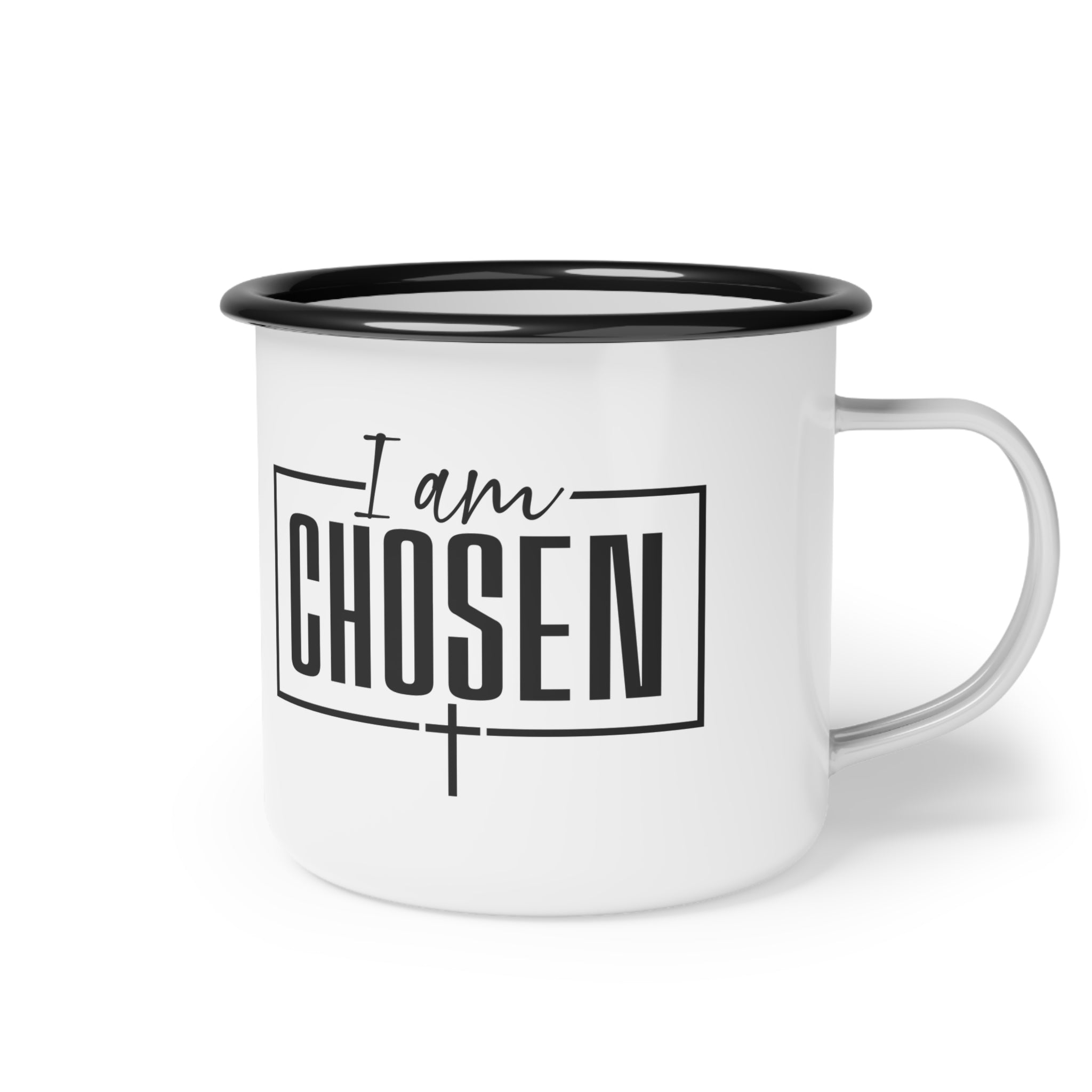Christian Chosen Enamel Camp Cup Faithful Gifts, Motivational Mug, Outdoor Adventure, Camping Essential, Christian Decor