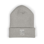 Embroidered  God Hears Cuffed Beanie - Knitted  Cap Warm Knit Winter Hat