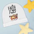 Fox's Faith over Fear Beanie Winter Ski Hat Knitted Unisex Cuffed Covering for Infants Multi-Colors