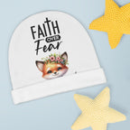 Fox's Faith over Fear Beanie Winter Ski Hat Knitted Unisex Cuffed Covering for Infants Multi-Colors
