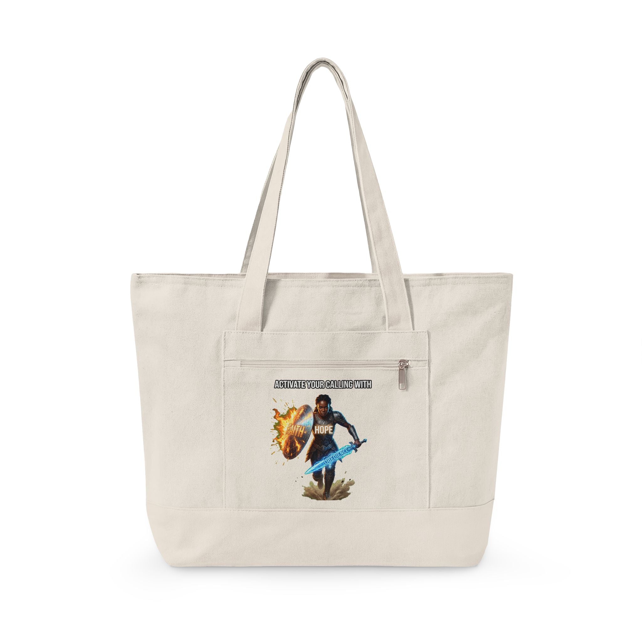 Warrior Canvas Tote Bag "Nature Says Run" | Faith Carry Bag | ST. VON'S FLAIR