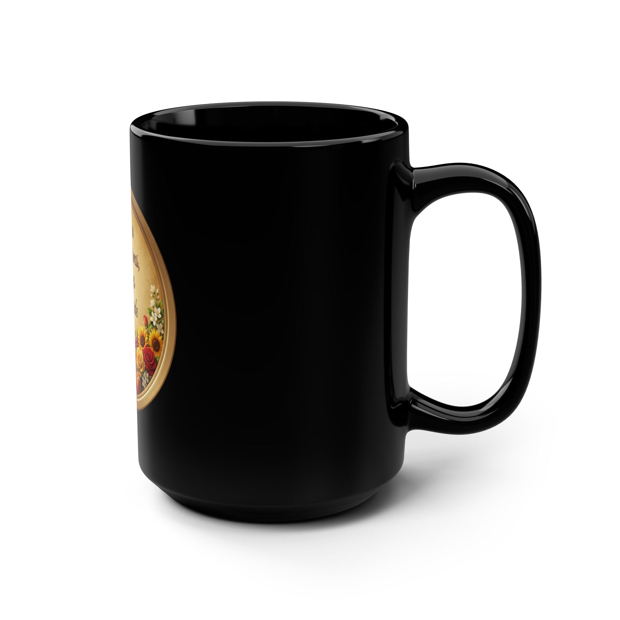 Mother's Embrace Black Mug | ST. VON'S Poetic Lines