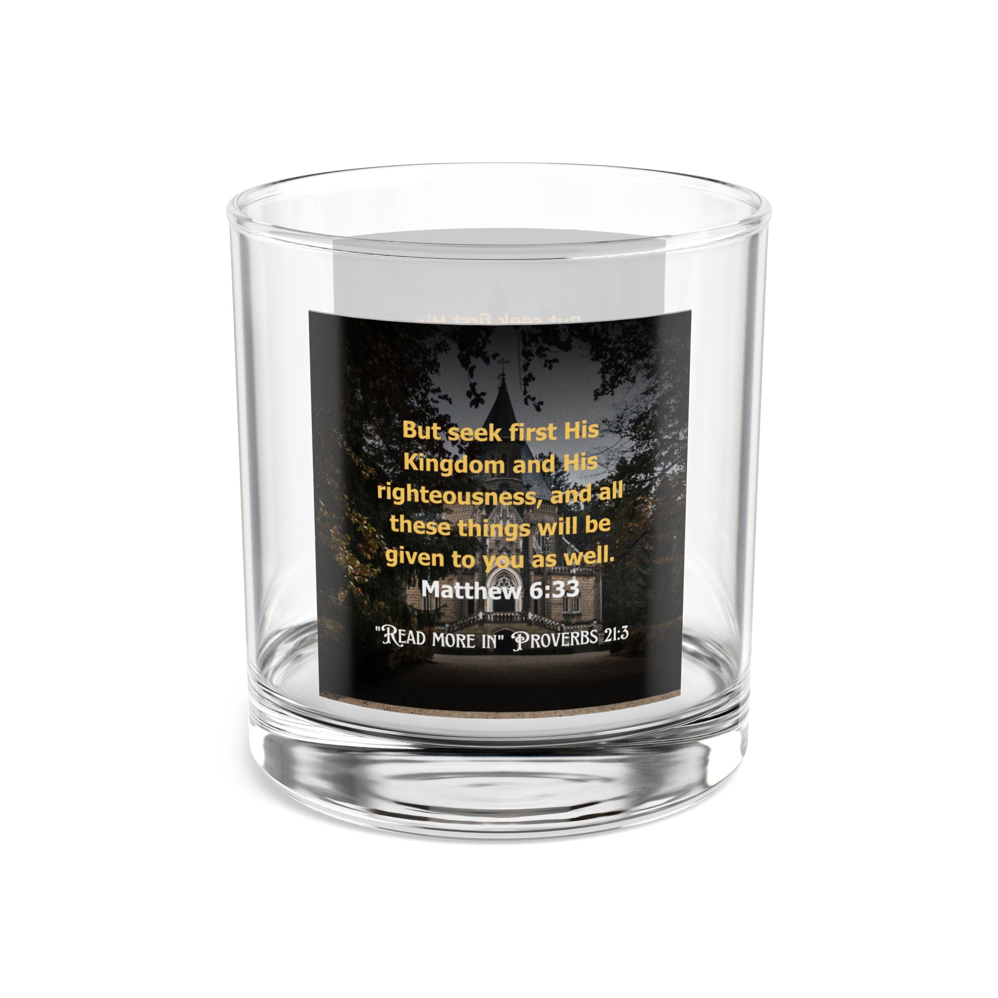 Decorative Biblical Matthew Seek His Kingdom Glass - 10oz Engraved Drinkware for Celebrations