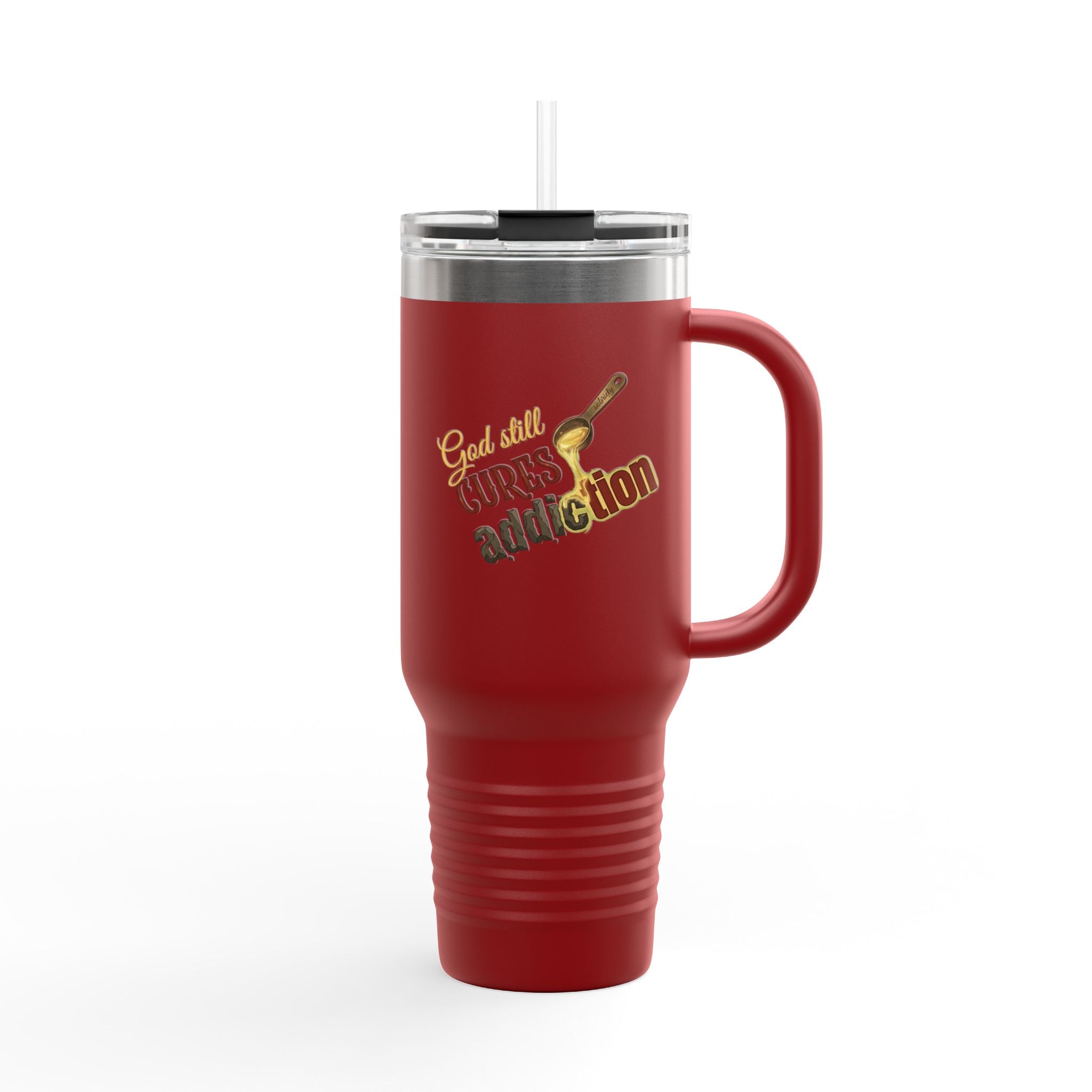 God Still Cures Addiction | 40oz Insulated Travel Mug | ST. VON'S FLAIR