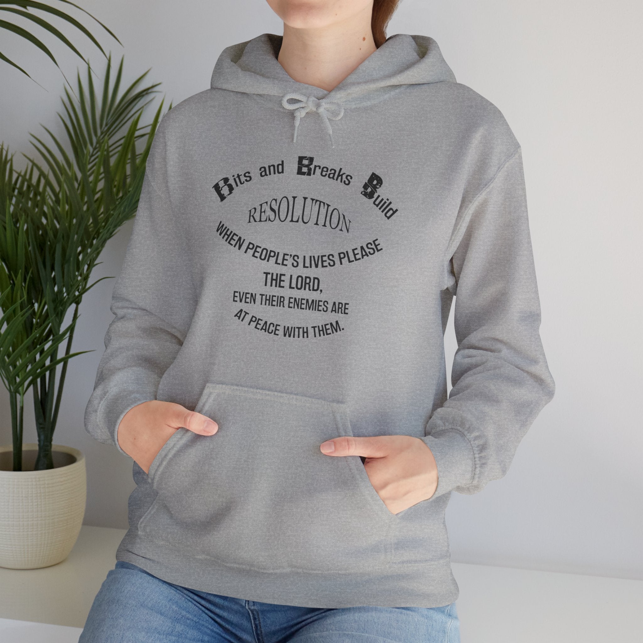 Biblical Quote Unisex Heavy Blend™ Hooded Sweatshirt Peaceful Resolution