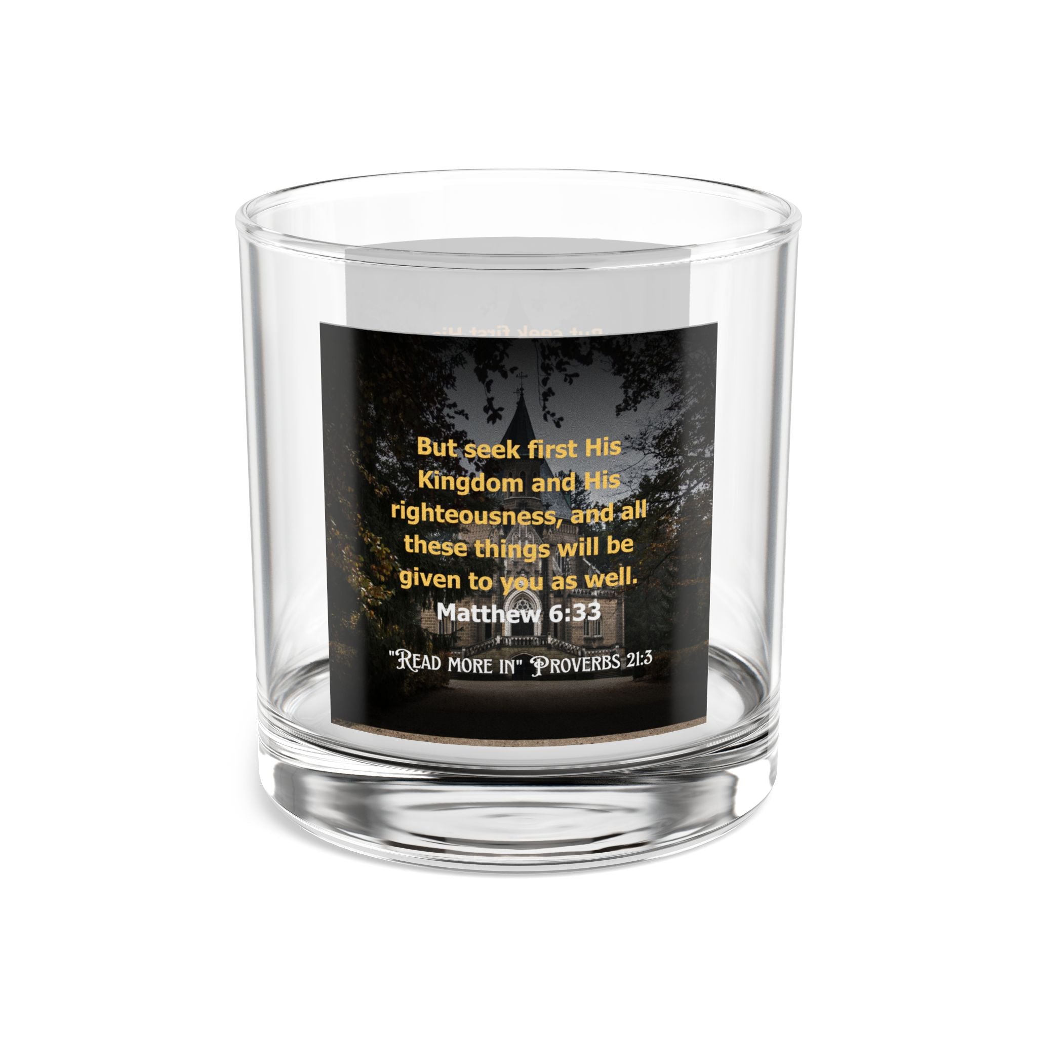 Decorative Biblical Matthew Seek His Kingdom Glass - 10oz Engraved Drinkware for Celebrations