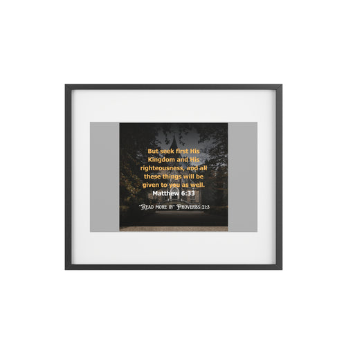 Biblical Matthew 6:33 Seek First Framed Poster | Christian Inspirational Wall Art | ST. VON'S FLAIR