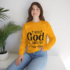 Christian All Things Are Possible Unisex Heavy Blend™ Crewneck Sweatshirt Unisex Ultra Cotton Tee Curved Neck