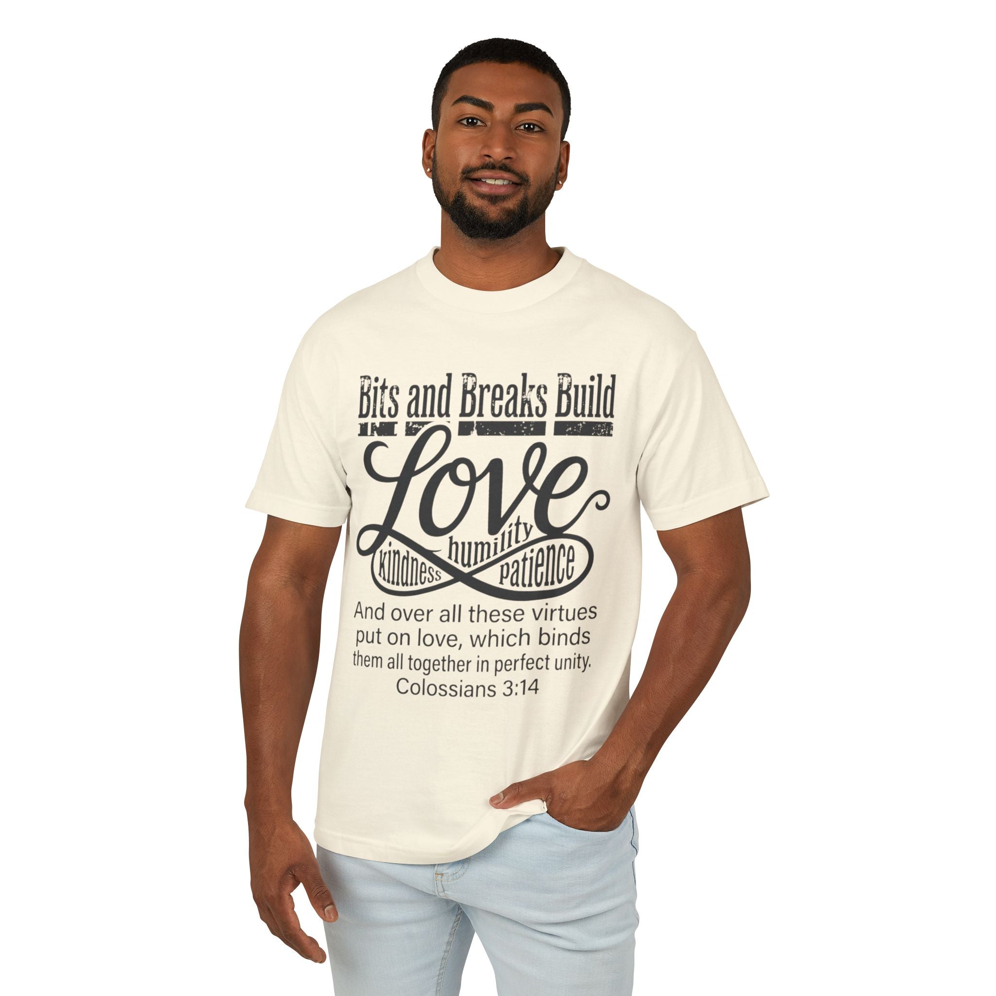 Love | Colossians 3:14 Unisex Garment-Dyed Heavyweight Tee | Kindness, Humility & Patience | ST. VON'S FLAIR