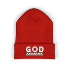SEO Title: God Never Fails Embroidered Cuffed Beanie | Joshua 21:45 Faith Hat | ST. VON'S FLAIR