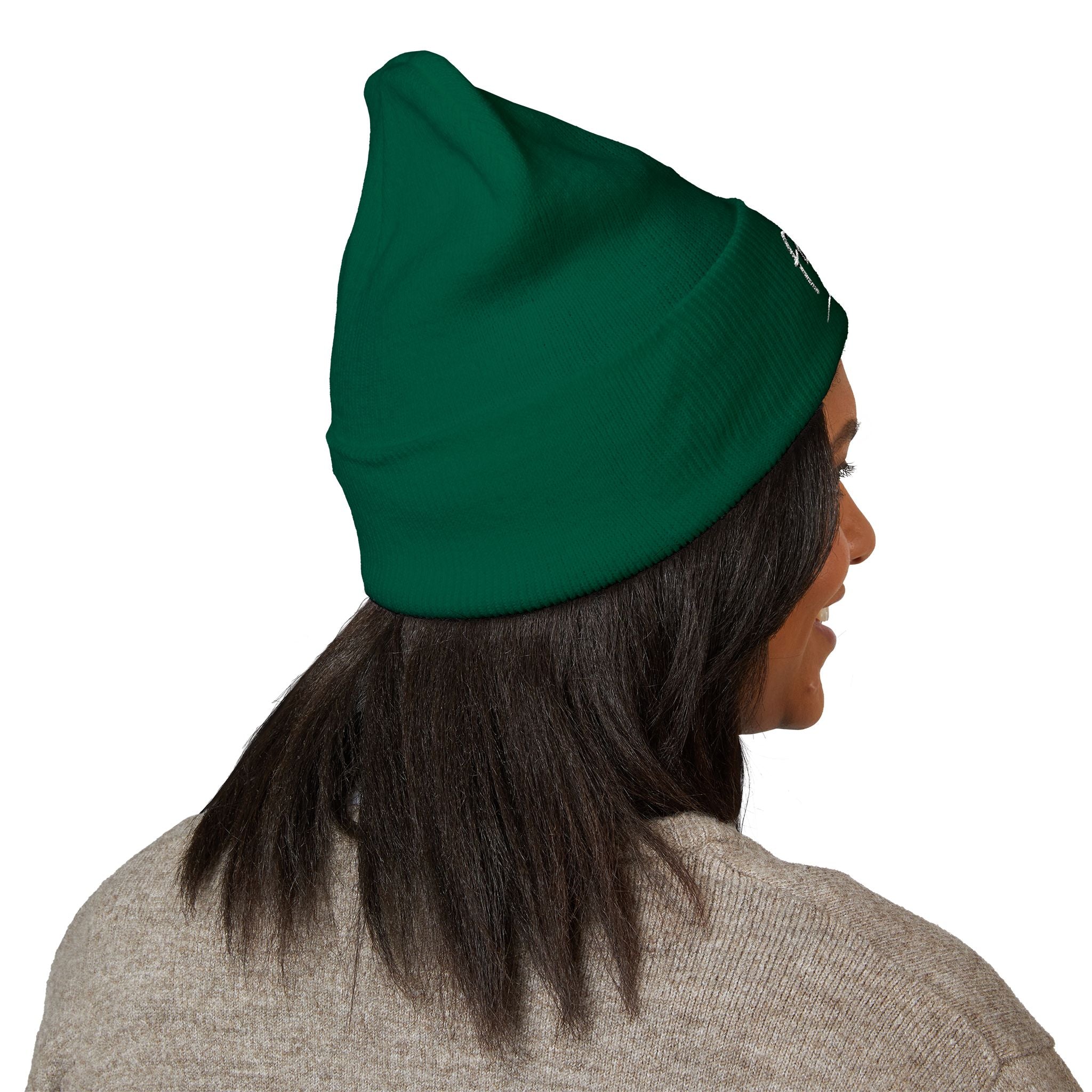 Embroidered Faithful Cuffed Beanie - Warm Knit Winter Hat