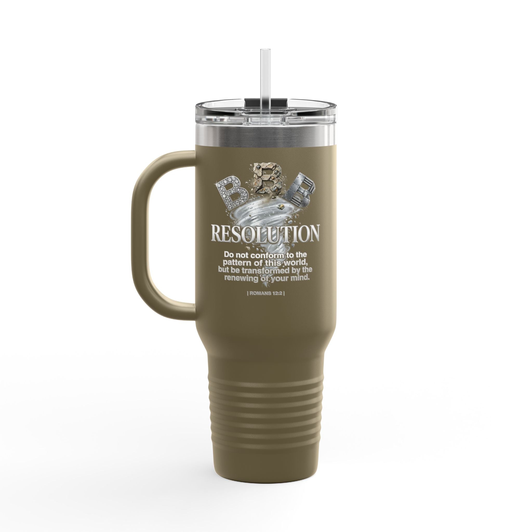 Romans 12:2 Christian Insulated Travel Mug | 40oz Faith Tumbler | ST. VON'S FLAIR