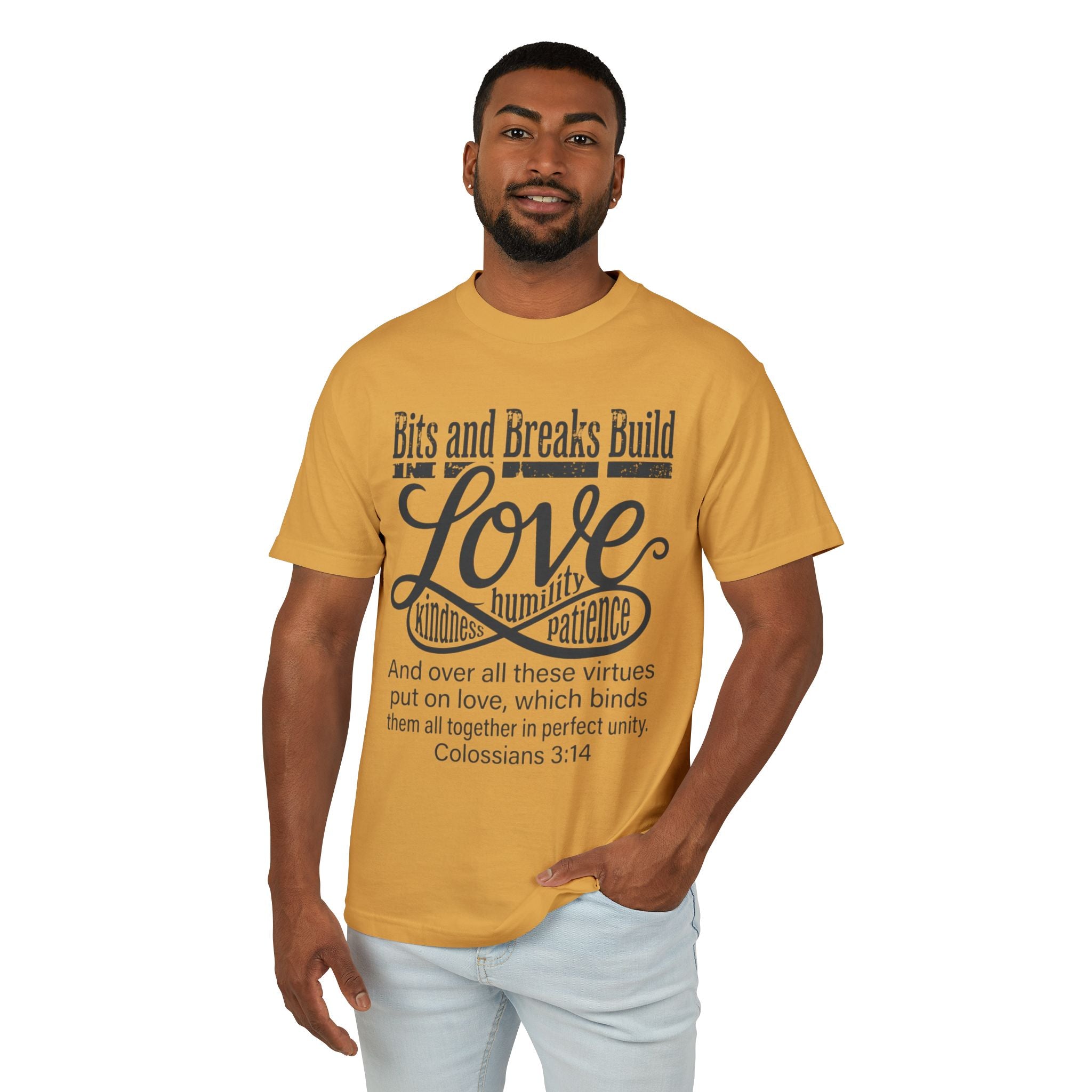 Love | Colossians 3:14 Unisex Garment-Dyed Heavyweight Tee | Kindness, Humility & Patience | ST. VON'S FLAIR