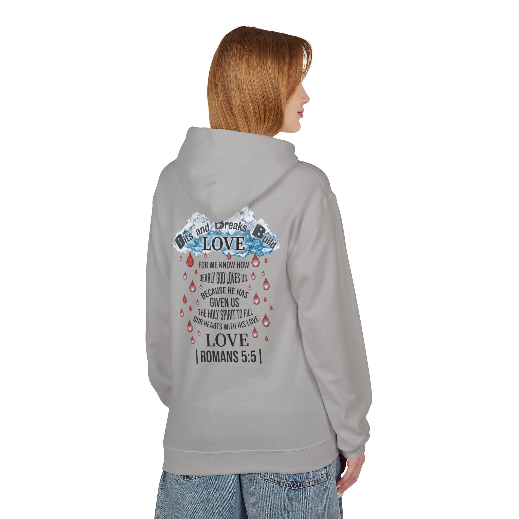 Romans 5:5 Raindrops of Love Hoodie | Christian Scripture Sweatshirt | ST. VON'S FLAIR