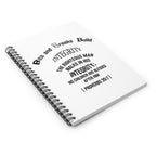 Inspirational Spiral Notebook - Integrity Quote Motivational Journal Christian Gift Student Stationery Proverbs 20:7