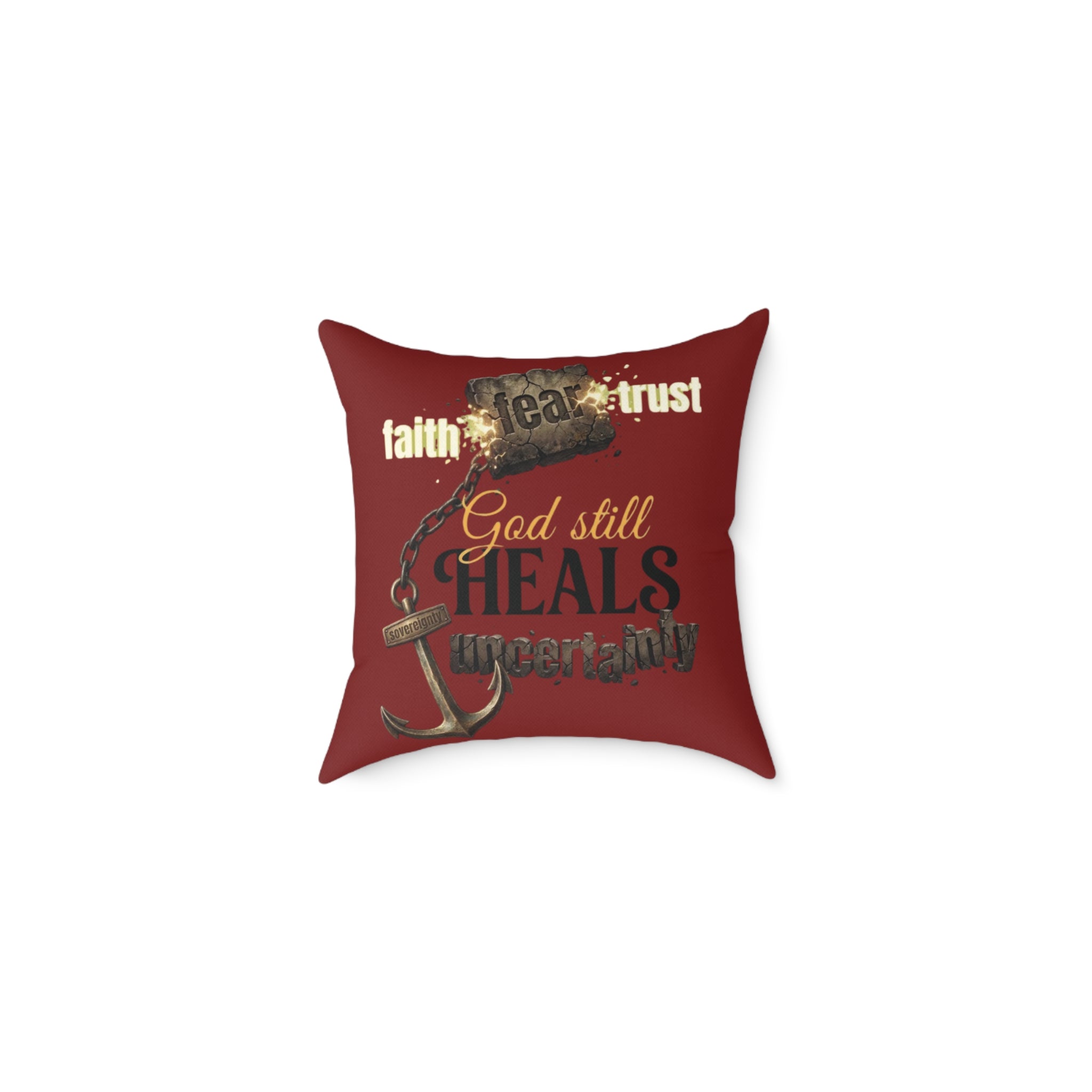 God Still Heals Pillow | Faith Scripture Throw Pillow 16" × 16" | ST. VON'S FLAIR
