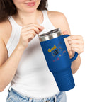 40oz Insulated Travel Mug – "God Sees, Cures, and Loves" Inspirational Tumbler