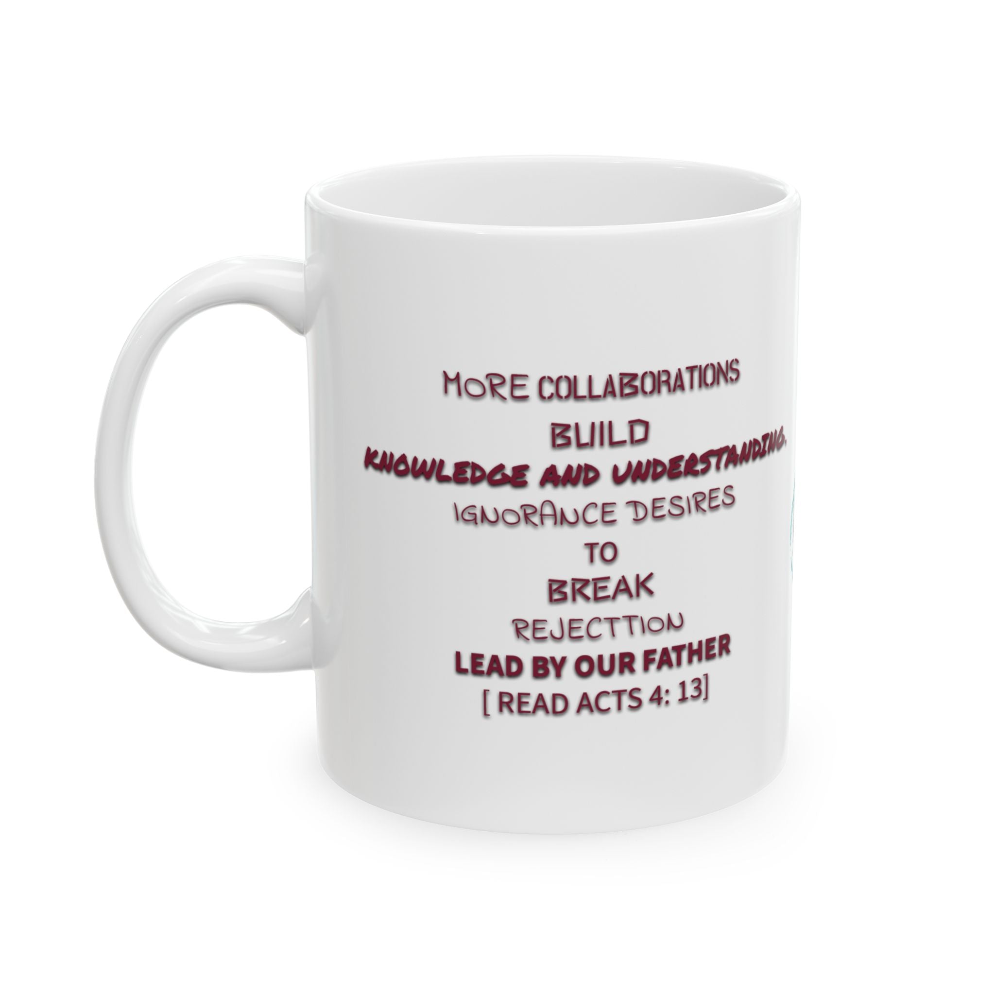 Maroon Encouragement for Breaks Build Acts 4:13 Ceramic Mug 11oz Soulful Delights