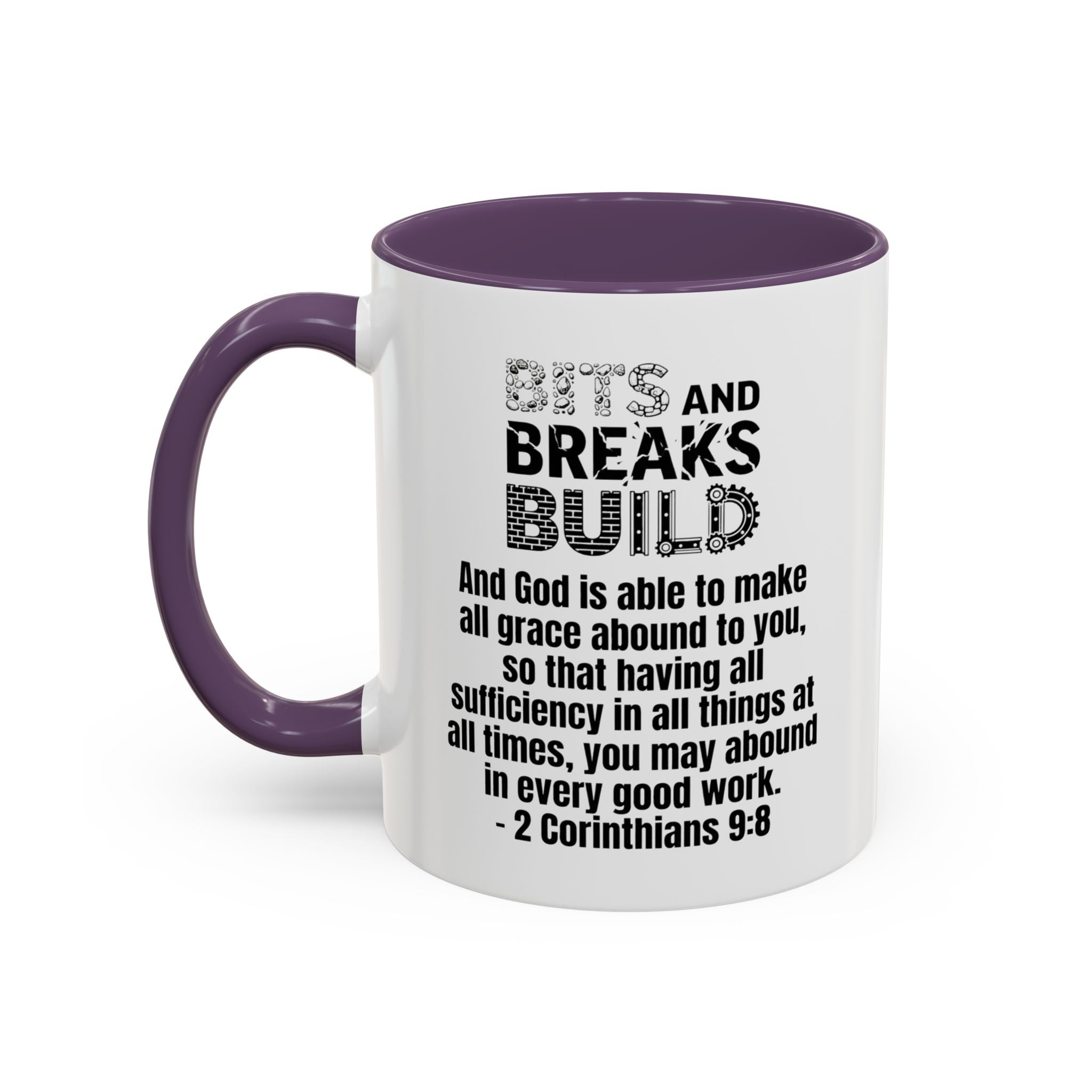 2 Corinthians 9:8 Accent Coffee Mug | Faith Two-Tone Ceramic Mug | ST. VON'S FLAIR