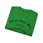 Faith Bits and Breaks Build Comfort T-Shirt Unisex Ultra Cotton Tee Light Weight Curved Collar