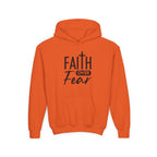 Youth Faith Over Fear Hoodie Kangaroo Pouch Active Wear